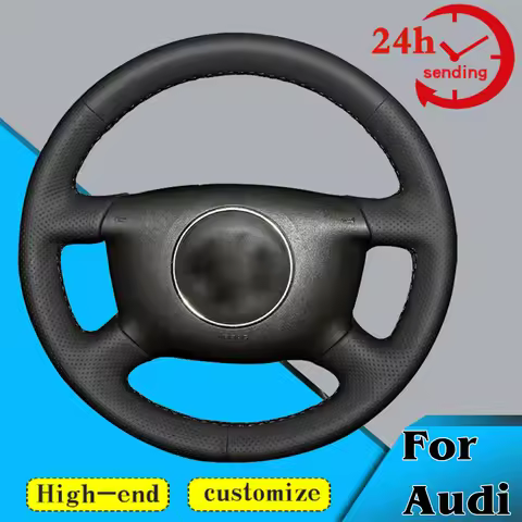 Custom Car Steering Wheel Braid Cover Soft 100% Fit For Audi A2 (8Z) A3 (8L) Sprotback A4 (B5 B6) Av