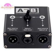 2 in 1 Out XLR Audio Switcher XLR Audio Source Switcher for Microphone Sound Card Mixer 2 Male XLR 1