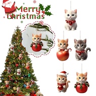 Cat 2d Acrylic Pendant Ornaments Teacup Cat Christmas Decoration Cartoon Creative Pendant G2n7