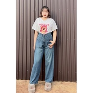 Quần Jean Suông Ống Rộng Nữ Bigsize Quần Dài Lưng Cao Dễ Phối Đồ Cho Các Nàng Chubby J9