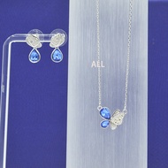 Swarovski Earrings Necklace Purple Crystal Butterfly Earrings Necklace Set Womens Jewelry Violet 525