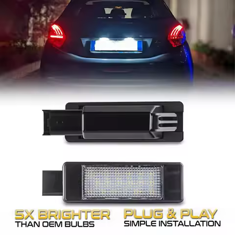 For Peugeot / Citroen NEW White 6000K 18 SMD LED license plate light lamp 208 2008 308 3008 5008 II 