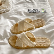 selipar perempuan kasut selipar perempuan Island Vacation Inspired Lazy Cross Sandals - Women's Summ