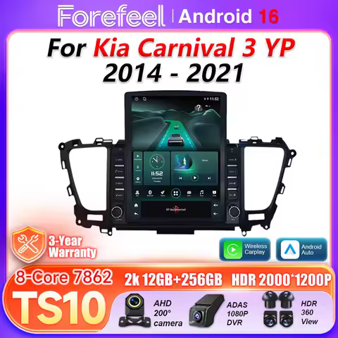 Android 16 Auto Carplay For Kia Carnival 3 YP 2014 2015 2016 - 2021 Car Radio BT 5G Wifi Video Multi