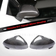 For Taycan 911 2020- Real Carbon Fiber Car Rear Side Mirror Cover Replace For Porsche Taycan 911 202