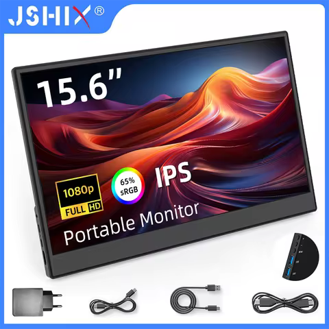 14/15.6 Inch Touch Screen Portable Monitor 1080P Full Screen Second Display USB Port External Keyboa