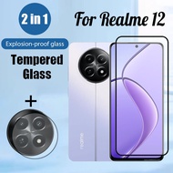 Realme 12 5G 2 in 1 Tempered Glass Screen Protector For Realme 12 11 Pro Plus 12x 11x 5G Screen Prot