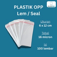 OPP Seal Plastic Glue 6 x 12 cm (16 micron)