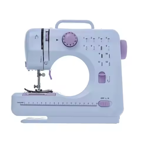 INNE Portable Sewing Machine Mini Electric Household Crafting Mending Overlock 12 Stitches Pedal Beg
