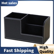 Leather Desk Organizer,Office Supplies Holder Desktop Stationery Storage Box for Business Card, Pen,