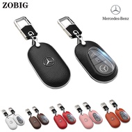 ZOBIG Car Key fob Cover for Mercedes Benz W223 W206 S350 S400 S450 S500 Leather Key Case Cover Shell