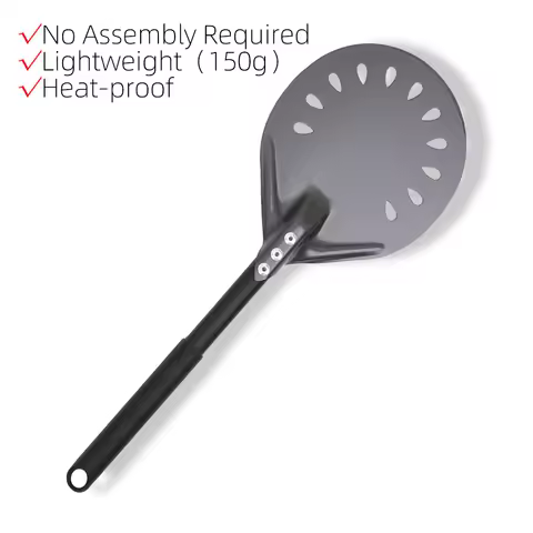 Pizza Turning Peel 6 Inch Round Aluminum Pizza Perforated Baking Turner with Metal Handle Pizza Padd