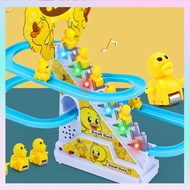 Electric Duck Climbing Stairs Toy Yellow Duck Climbing Stairs Track Toy Mainan Anak Bebek Kuning