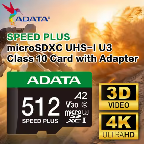 ADATA Speed Plus microSDXC UHS-I U3 Class 10 A2 V30 Card High Speed 128GB 256GB 512GB SD6.0 Read Spe