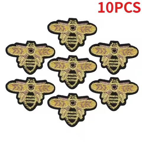10PCS Lots of New Little Beetle Family Embroidery Cloth Patches Bumblebee Full Set of Little Bee Bag