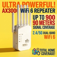 WiFi Extender Long-Range WiFi Signal Booster Dual-Band WiFi Repeater Wide Coverage Wireless Internet