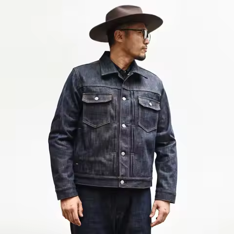 Sauce Zhan 534XX Men's Denim Jacket Type2 Jean Jacket for Men Unwash Selvedge Denim