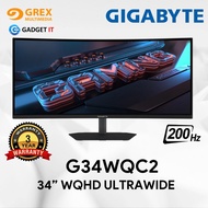 GIGABYTE G34WQC2 34" ULTRAWIDE WQHD 200Hz CURVED GAMING MONITOR | 125% sRGB SUPERSPEED VA 1500R 1440