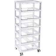 Vtopmart Plastic Drawer Storage Rolling Cart with Wheels, 4-Tier Drawer Organizer for Art Crafts Sup
