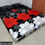 Homemade bed sheet with black roses motif 99 new