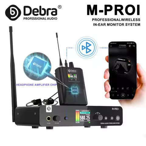 Debra M-PROI Wireless Audio System 560-690MHz Bluetooth 24bit/44.1kHz 7ms Delay 80m Range for Studio