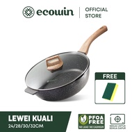 Ecowin Cookware Non Stick Pan Wok Stone Coating PFOA & PTFE Free Suitable For All Stoves Periuk