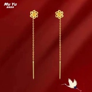 916 Gold Springs Earrings Series /Flower Tassel Earrings Fashion Clover Earrings gold 916