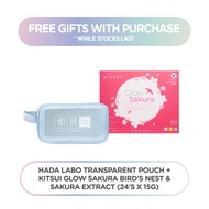 [GWP] Hada Labo Transparent Pouch + KITSUI Glow Sakura Bird's Nest & Sakura Extract (24's x 15g) [No