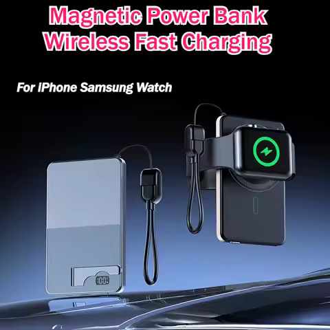 Newly Released 20000mAh Ultra-Thin Magnetic Power Bank Wireless Fast Charging with Stand for MagSafe