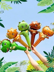 5入組/10入組-恐龍手持氣球,恐龍派對裝飾品,鋁箔叢林氣球,適用於生日、婚禮、畢業、嬰兒派對、叢林主題派對用品