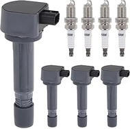 Sorghum Ignition Coil Pack and Spark Plugs Compatible with 2006 2007 2008 2009 2010 2011 Honda Civic