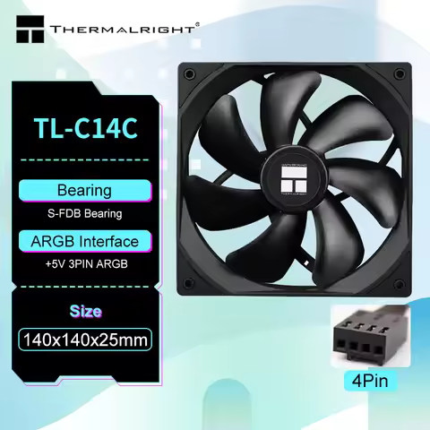 Thermalright TL-C14CW-S 14cm Cooling Fan 5V 3PIN ARGB pc gamer Adjust Speed Cooler argb Adjustable c