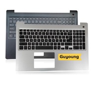 YJX US English For Dell Inspiron 15 5000 5570 5575 Laptop Keyboard with Palmrest Backlight Black sil