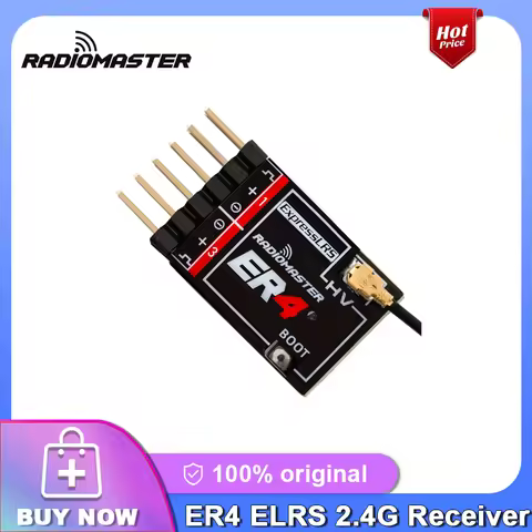 RadioMaster ER4 2.4GHz ELRS PWM Receiver 4CH for Small Aircraft/ RC Cars/ Boats