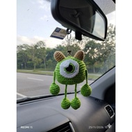 Mike Wazowski handmade crochet car interior decoration/Bagcharm