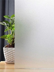 1卷pvc霧面白色窗戶隱私霧化加熱控制玻璃覆蓋物,為浴室和辦公室提供不透明的自粘門貼