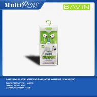 BAVIN HX856 IOS LIGHTNING EARPHONE WITH MIC NEW MUSIC