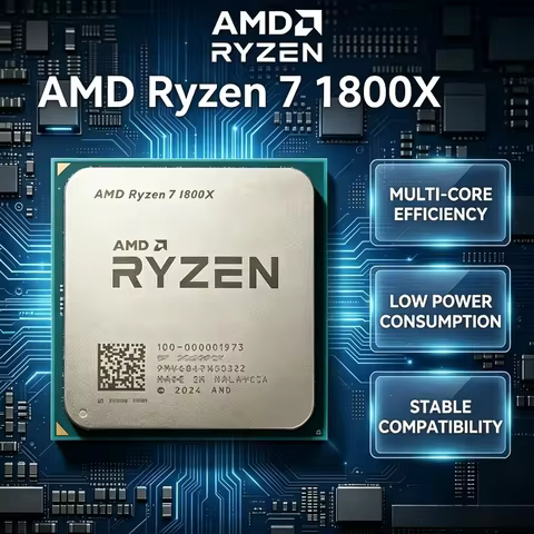 100% Brand New and Original AMD Ryzen 7 1800X R7 1800X CPU Processor 3.60GHz--4.0GHz 95W 8-cores 16-
