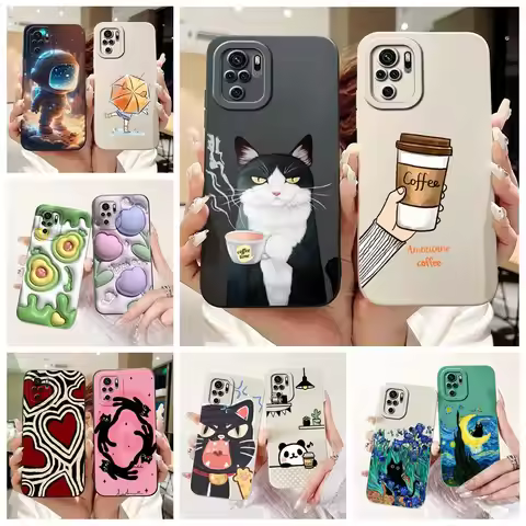 For Xiaomi Redmi Note 10 4G Case Note 10S Fashion Candy Painted Cover Soft Silicone Case For Redmi N