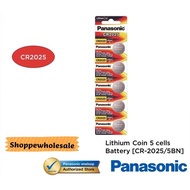 PANASONIC CR-2025 LITHIUM COIN BATTERY 5 PCS