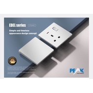 (1Pc) Peak Edel Sirim Elegant Ultra Thin White Switch Socket