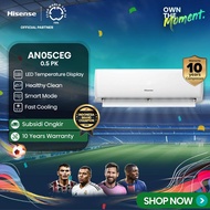 HISENSE-AN05CEG-0.5PK TERHEMAT AC 1⁄2 pk full set -DINGIN KILAT-Cocok Kamar Tidur-Pendinginan Super 