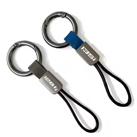 Leather Cord Metal Car Key Chain For BMW 118i 118d 120i 120d 123d 125i 128ti 130i 135i M140i E82 F40
