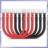 (JMTI) 6PCS 4 AWG Battery Cables30CM Marine Battery Inverter Cables Set with 3/8In Tinned Copper Lug