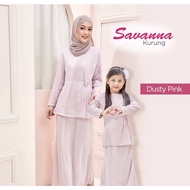 BAJU KURUNG Ibu Anak KURUNG MODEN Organza Lace Baju Bridesmaid Nikah Muslimah Wudhu KURUNG SAVANNA