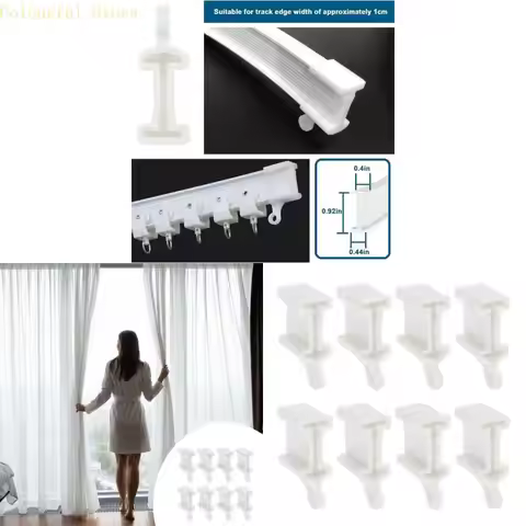 X7XD 8Pcs Curtain Track Fittings End Caps Flexible Bendable Curtain Track End Stops for Bendable Cur