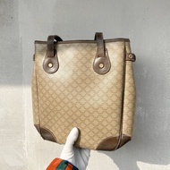 CELINE 老花 牛皮帶 Monogram膠皮 實用 古董包 VINTAGE 復古