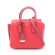 【二手】 MCM MINI MILLA 兩用手提包，RED皮革，女士，二手