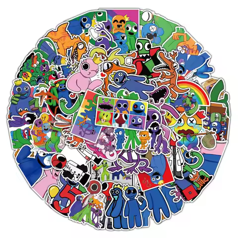 50pcs Rainbow Friends Graffiti Stickers for Decorative Scrapbooking Stationery Handbook Skateboard L