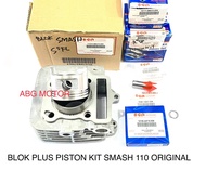 BLOK BLOCK KOMPLIT PLUS PISTON KIT SUZUKI SMASH 110 LAMA ORIGINAL ASLI